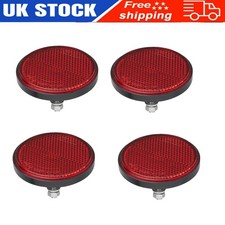 4x RED Rear Screw on 60mm Round Reflectors - Trailers & Horse Box