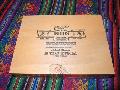 PUROS INDIOS Wood Cigar Box, From HONDURAS , Especial