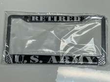 Us Army Retired Chrome Metal License Plate Frame Us Army Retired Chrome Metal License Plate Frame