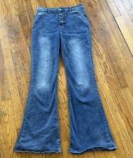 Stretch Blue Jean With A Bell Bottom Flair Size L