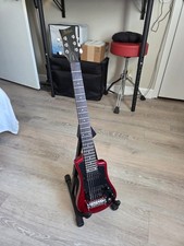 Hofner Deluxe Shorty Electric Guitar w/Gig Bag and Joyo Headphone Amp- Red