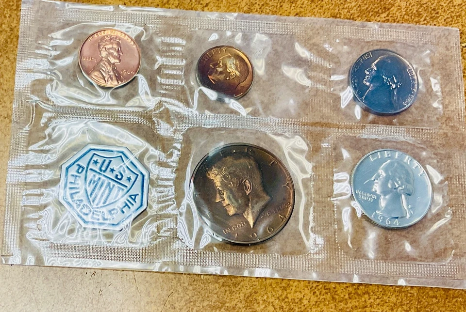 1964  Silver Proof Set with unusual reddish, copper color toning, sealed. - Image 2 of 4