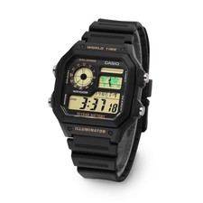 CASIO AE-1200WH-1BVDF Life Digital Urethane Quartz Watch Black Original New
