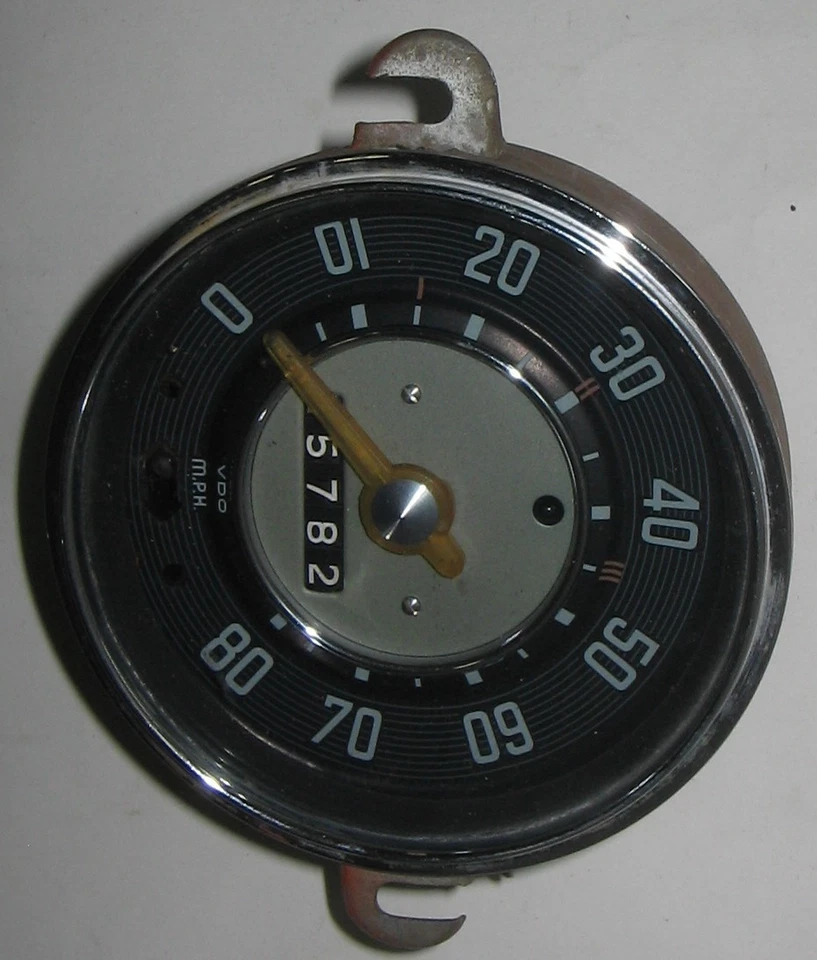 Volkswagen VDO 1957 velocímetro de tablero 80 MPH sin probar 10. 57 111957023 VW Beetle Foto 2 de 4