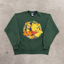 Vintage 90 s Winnie the Pooh Disney Green Sweatshirt Men's Size Large