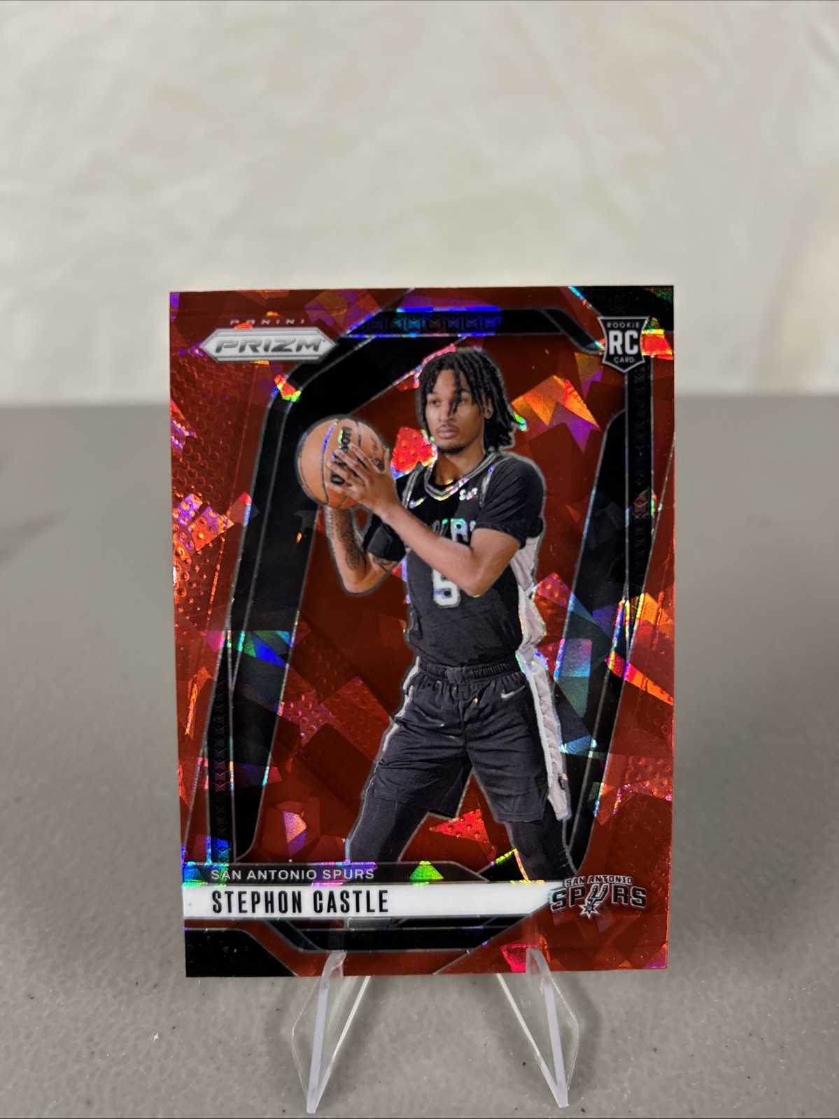 2024-25 Panini Prizm Stephon Castle #234 RC Rookie Red Cracked Ice Prizm (MV)