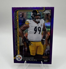 2025 Topps Chrome Purple refractor /75 Rookie Derrick Harmon #361 Steelers 