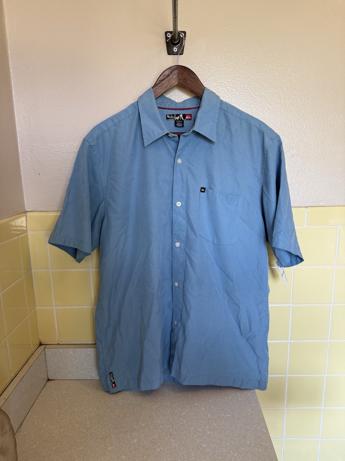 Light Blue Vintage Quick Silver Button Up Flannel… - image 1