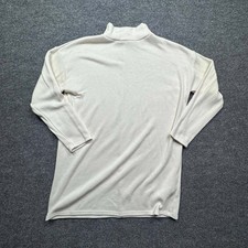 Zara Mock Neck Tunic Sweater Dress Womens M Cream Knit Long Sleeve Casual Top