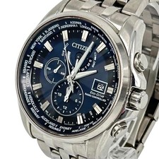 Citizen H820 T021697 Eco Drive Limited Edition World Time Watch Silver Blue