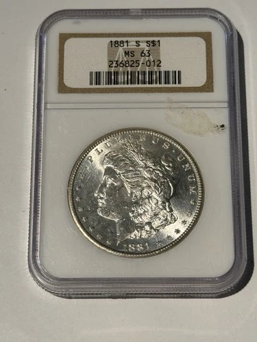1881-S Morgan Silver Dollar NGC MS63 BU Light Toning Lustrous Coin
