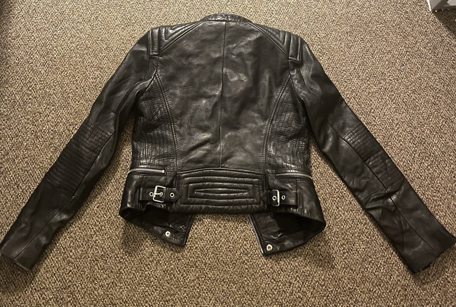 RARE Women’s ZARA Trafaluc Black Leather Jacket Size Small (Good Condition) image 2