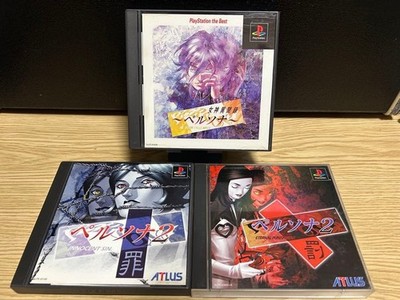 ATLUS Megami Ibunroku Persona &2 Innocent Sin & Eternal Punishment PS1 3er Set