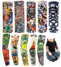 iToolai Kids Temporary Tattoo Sleeves Halloween, 10pcs Fake Slip on Arm Sunscree