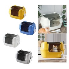 Fully Enclosed Cat Litter Box Hooded Cat Toilet Supplies Large Capacity