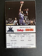 Sacramento Monarchs Ticket Stub 1998 Vs Phoenix Mercury Inaugural Season