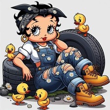 Working Betty Boop Sticker Decal Laptop Wall Mirror Tumblr Locker