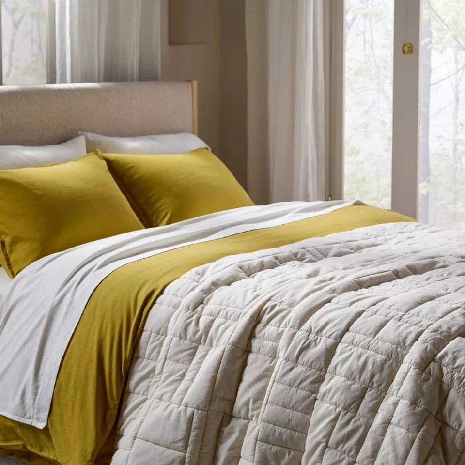 Парашют для Target King или California King пергамент бежевый уютный блок лоскутное одеяло - Изображение 4 из 4