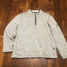 Orvis Quarter-Zip Pullover Men's Size 2XL Sherpa Lined Fleece Gray Outdoor Warm