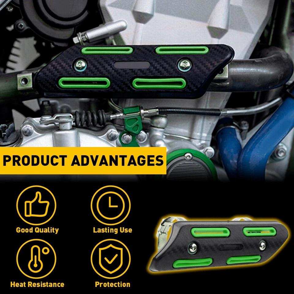 Cubierta protectora térmica tubo verde U para Honda CRF450R 2002-2020 CRF450X 2005-20 Foto 2 de 4