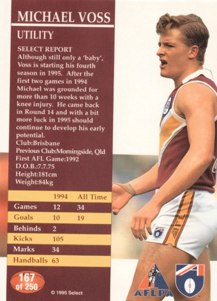 Michael Voss AFL Select Bears 1995 Select Australia AFL - image 2 of 2