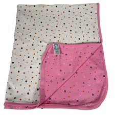 Vintage Gymboree Flower Power Reversible Cotton Pink White Baby Blanket 2001