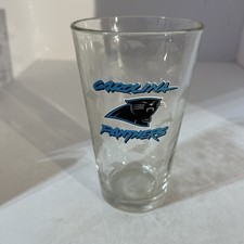 Carolina Panthers Drinking Glass 16 Ounce Etched Logo