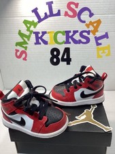 Nike Air Jordan Retro 1 mid white/blk/gym red toddler size 4C