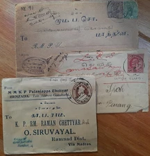 India used in Burma - 3 x railway TPO covers, R-4, R-1, R-8