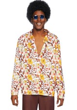Mens 70s floral shirt, As Shown, M/L