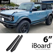 APS Black Running Board Side Step Flat Fit Ford Bronco SUV 4-Door 21-26