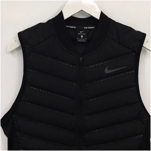 Nike Aeroloft 800 Running Down Vest Mens Medium Black Puffer Full Zip 800497-010 image 2