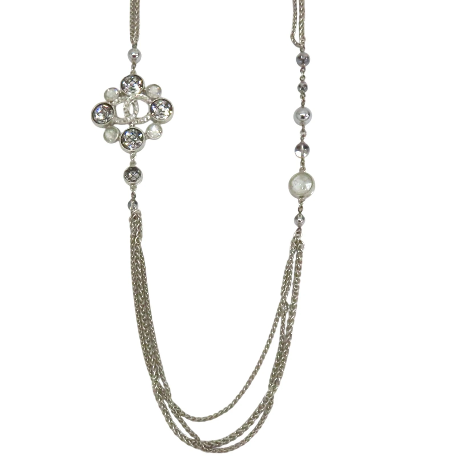 Collana CHANEL Cristallo CC Argento