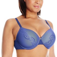 NATORI 736095 Full Figure Contour Underwire Bra Sz 30G Blue