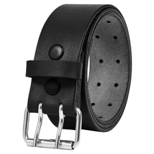 PBF Heavy Duty Leather Work Belt for Men – 1.75" Wide Double Prong Casual Belt