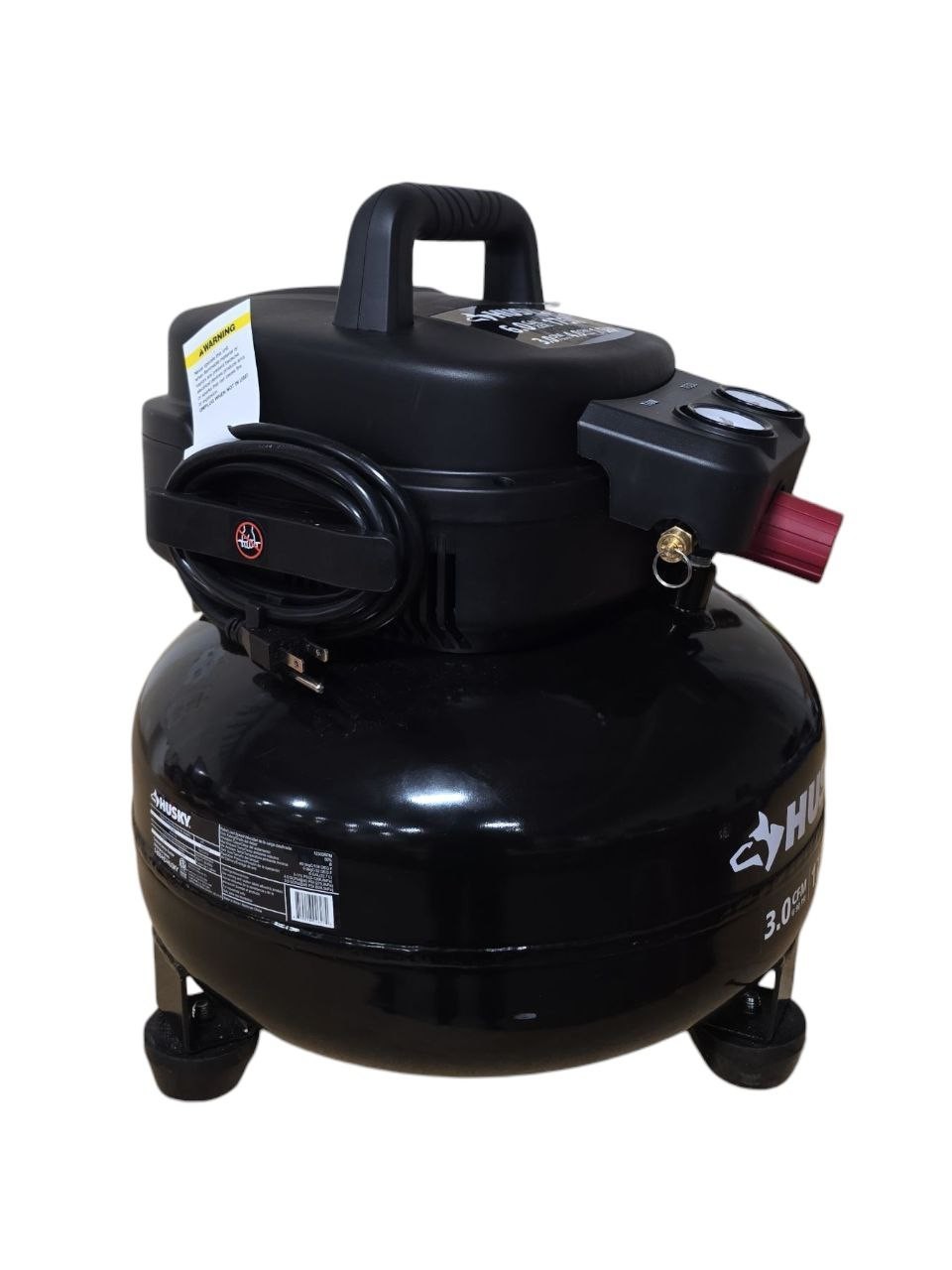 Husky 6 Gal Air Compressor 175 PSI Electric Oil-Free Pancake Dual Gauge Tool NEW