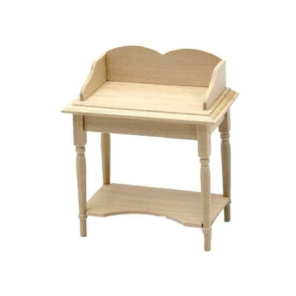Puppenhaus Unbehandeltes Holz Wash StäNder Unvollendet Viktorianisch Badezimmer-image