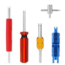 5pcs Tire Tyre Repair Tool Set, Dual & Single Head Valve Core Remover Wrench 4