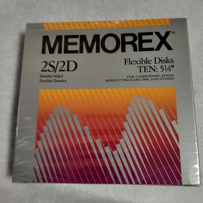 Memorex 2S/2D Flexible Floppy Disks 5-1/4'', 10 Pack New