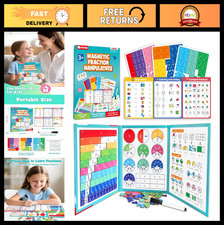 Magnetic Fraction Educational Puzzle  Tiles - Montessori Math Learning Toy for