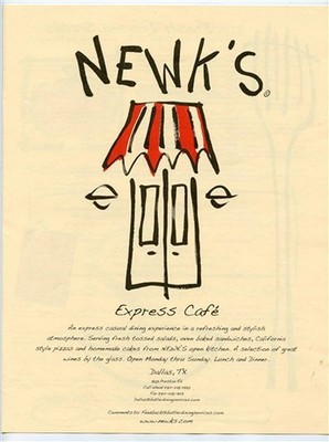 Newk's Express Cafe Menu Preston Road Dallas Texas