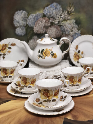 Mix And Match Vintage Gainsborough Rosa Gelb Teeservice (Teetasse & Untertasse)