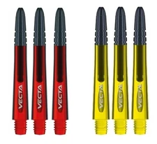 2 New Sets Winmau Vecta Medium Dart Shafts – Ships w/ Tracking - Red & Yellow
