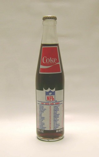 1984 Coca Cola SUPER BOWL XVIII COMMEMORATIVE BOTTLE vintage full Coke Tampa mp - Picture 3 of 6