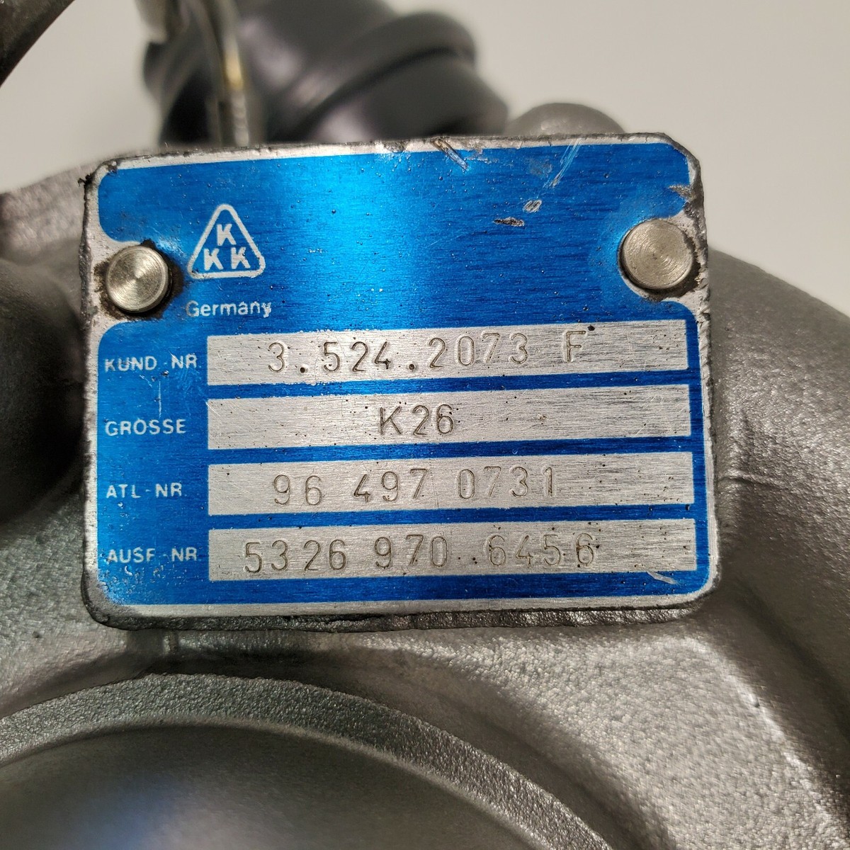 KKK K26 Turbocharger 1996-04 VM Motori 638BLIEO Engine 5326-970