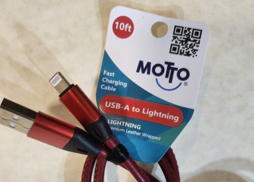 Fast Charge Cellphone Cable - Premium leather - iphone ipods ipads- 10 ft long