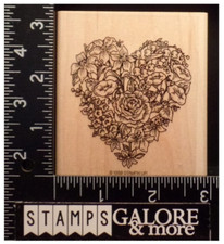 Stampin' Up Rubber Stamps 1998 KINDNESS SHARED BOTANICAL HEART LOVE FLOWERS 05