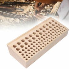 98 Holes Leather DIY Craft Wood Tool Holder Rack Wooden Stamp Stand Organizer US