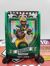 2021 Panini Prizm Draft Picks Football Crusade Trey Lance Green Prizm RookieCard