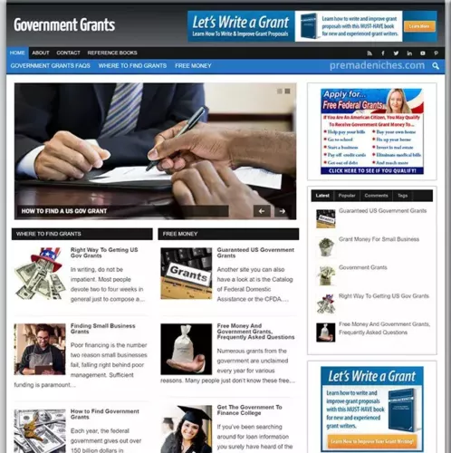 Ready Made Government Grants Pre Made Blog Turnkey Niche Website Business For Sa